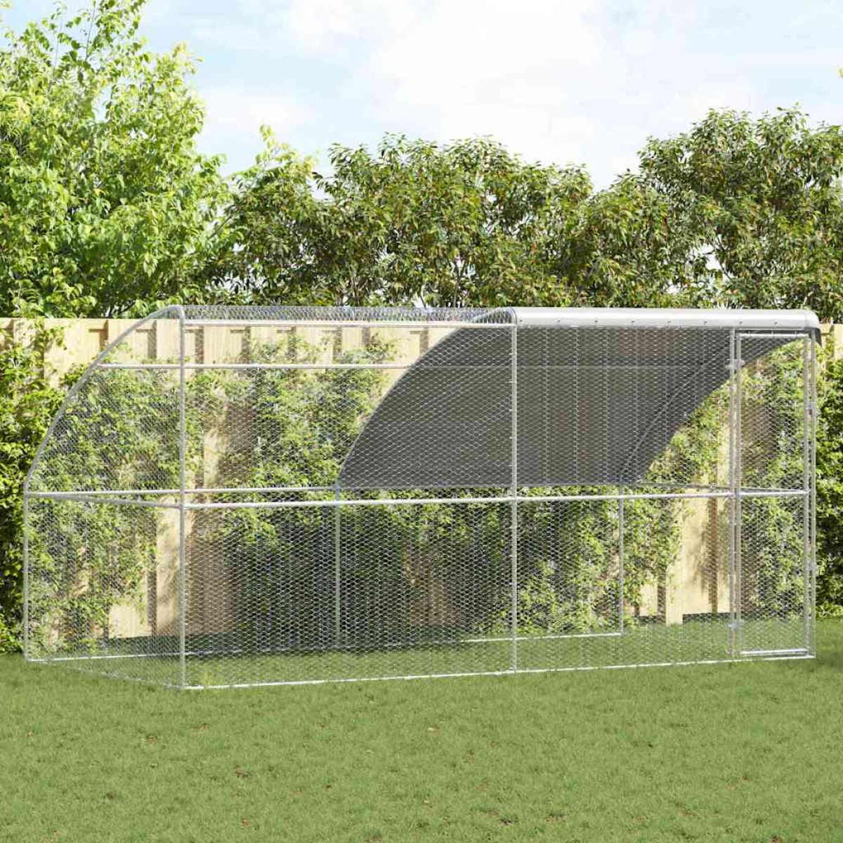 vidaXL Κλουβί για κότες 2 τμχ. Ασημί 400 x 200 x 200 εκ.