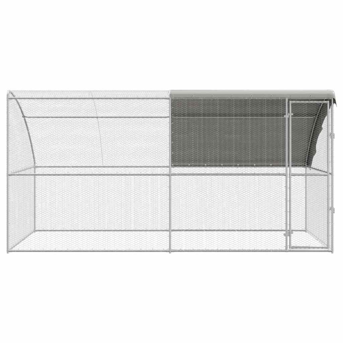 vidaXL Κλουβί για κότες 2 τμχ. Ασημί 400 x 200 x 200 εκ.