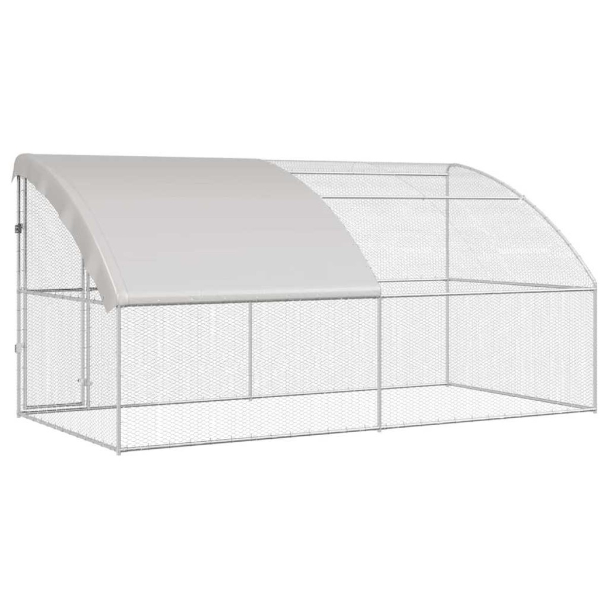vidaXL Κλουβί για κότες 2 τμχ. Ασημί 400 x 200 x 200 εκ.