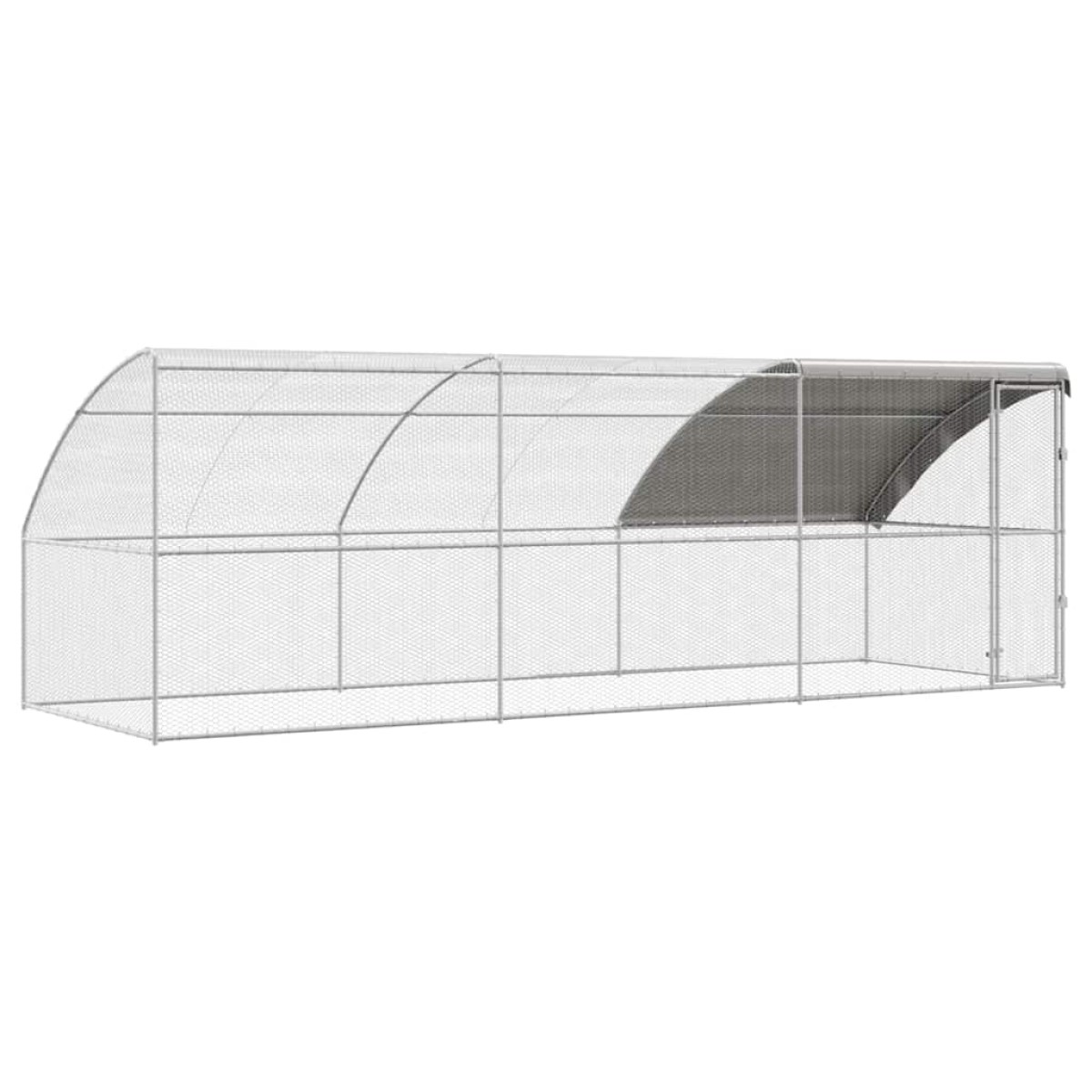 vidaXL Κλουβί για κότες 3 τμχ. Ασημί 600 x 200 x 200 εκ.