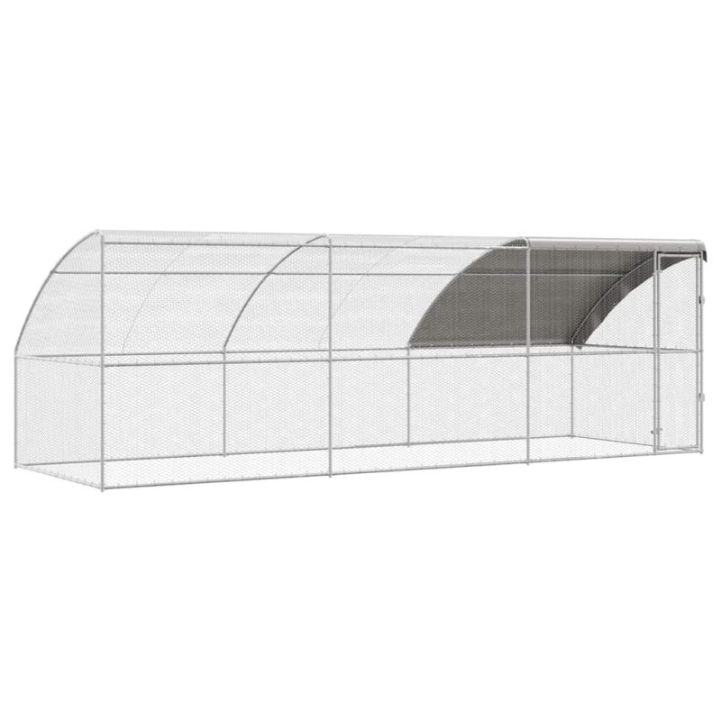 vidaXL Κλουβί για κότες 3 τμχ. Ασημί 600 x 200 x 200 εκ.