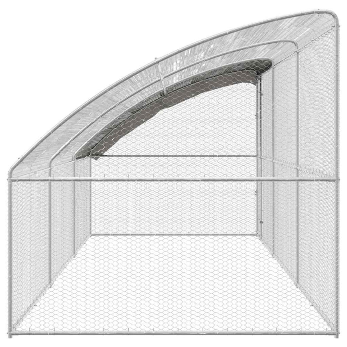 vidaXL Κλουβί για κότες 3 τμχ. Ασημί 600 x 200 x 200 εκ.