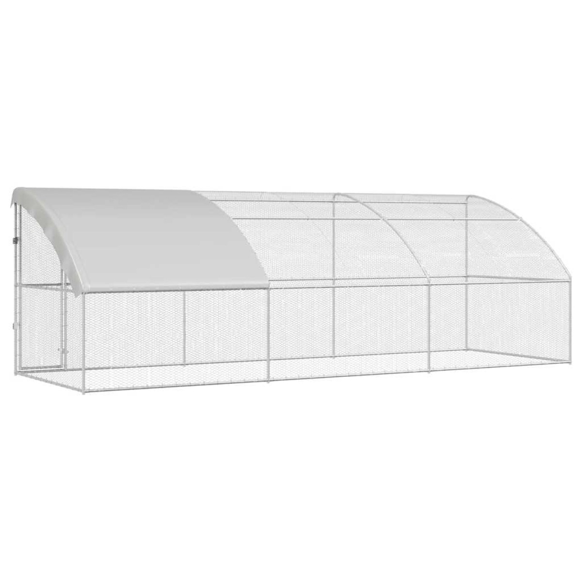 vidaXL Κλουβί για κότες 3 τμχ. Ασημί 600 x 200 x 200 εκ.