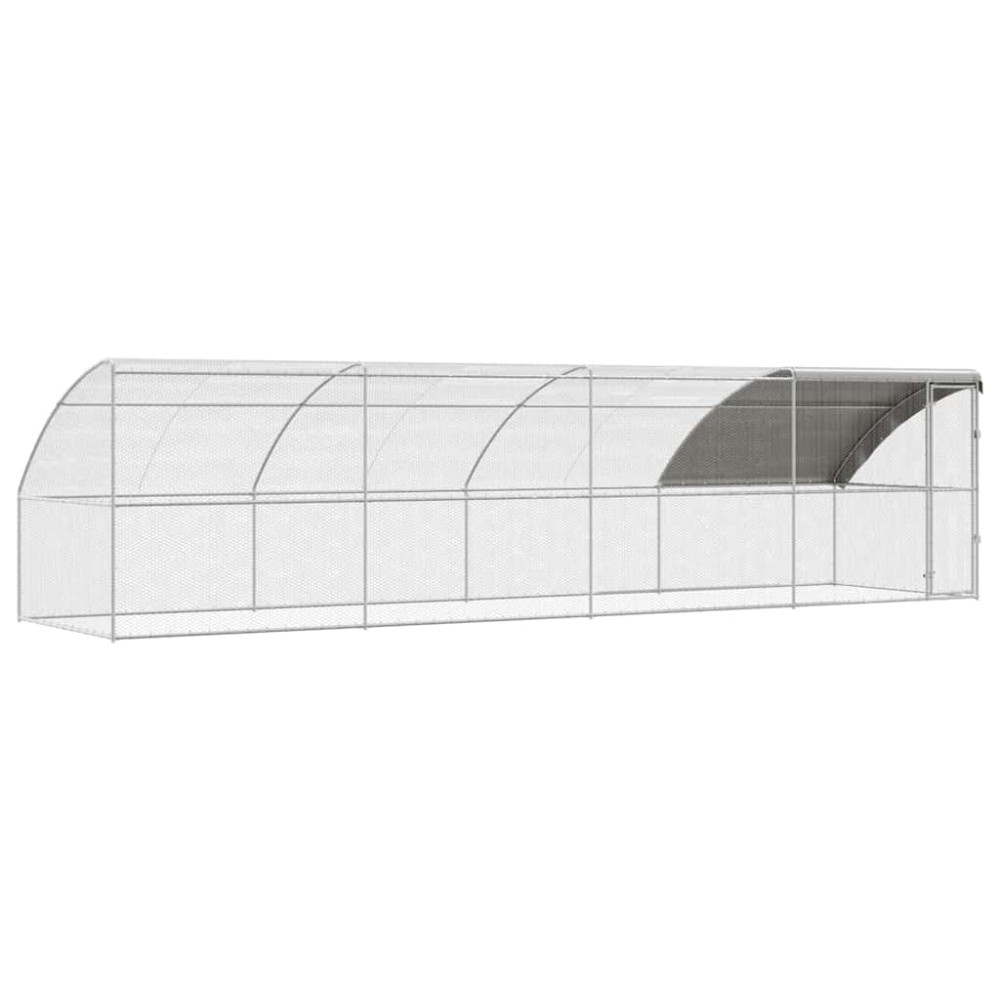 vidaXL Κλουβί για κότες 4 τμχ. Ασημί 800 x 200 x 200 εκ.