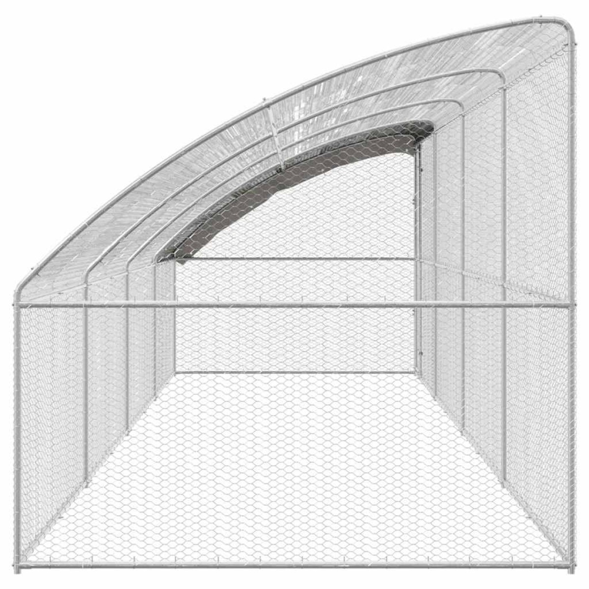 vidaXL Κλουβί για κότες 4 τμχ. Ασημί 800 x 200 x 200 εκ.