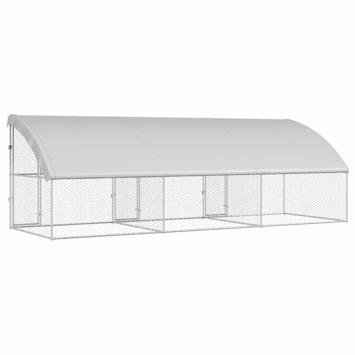 vidaXL Κλουβί Σκύλου 3 τμχ. Ασημί 6 x 2 x 2 m Γαλβανισμένος χάλυβας