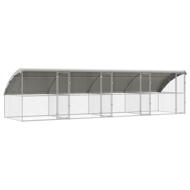 vidaXL Κλουβί Σκύλου 4 τμχ. Ασημί 8 x 2 x 2 m Γαλβανισμένος χάλυβας
