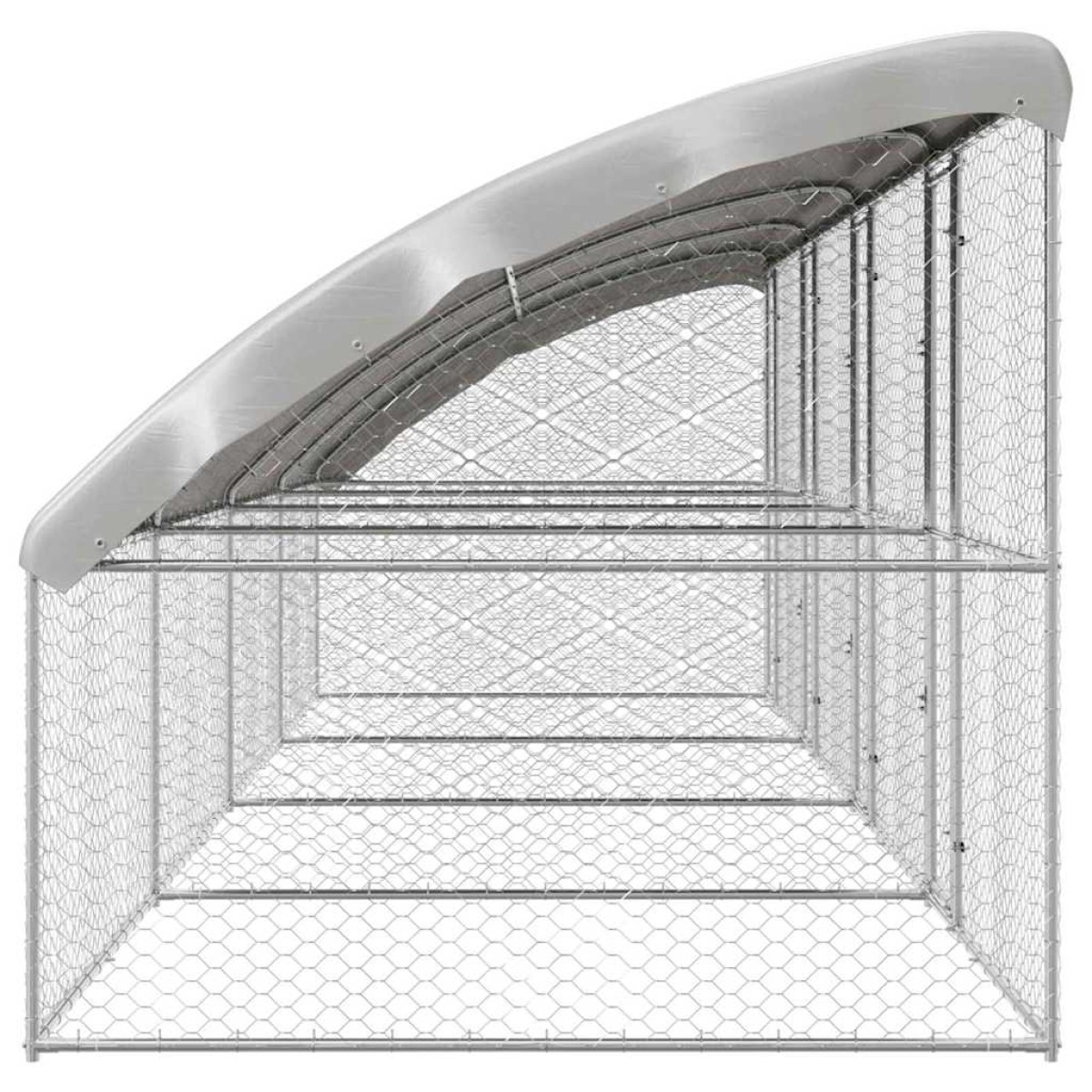 vidaXL Κλουβί Σκύλου 4 τμχ. Ασημί 8 x 2 x 2 m Γαλβανισμένος χάλυβας