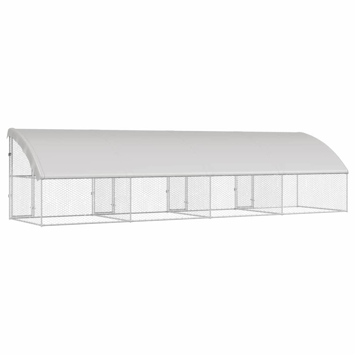 vidaXL Κλουβί Σκύλου 4 τμχ. Ασημί 8 x 2 x 2 m Γαλβανισμένος χάλυβας