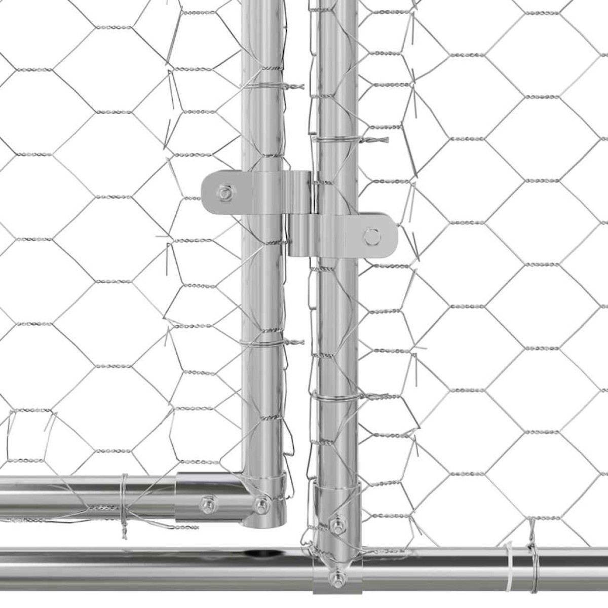 vidaXL Κλουβί Σκύλου 4 τμχ. Ασημί 8 x 2 x 2 m Γαλβανισμένος χάλυβας