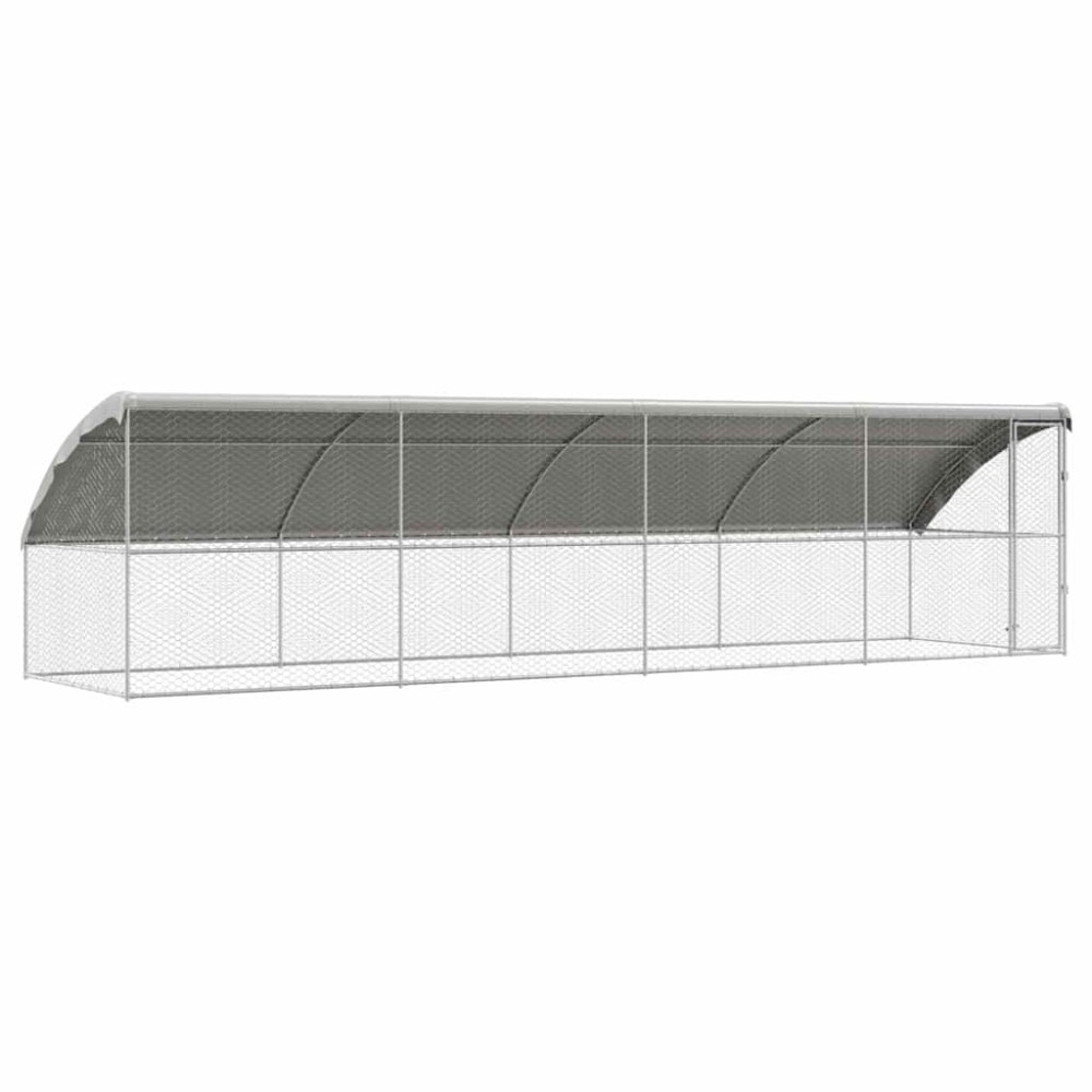 vidaXL Κλουβί Σκύλου 4 τμχ. Ασημί 8 x 2 x 2 m Γαλβανισμένος χάλυβας