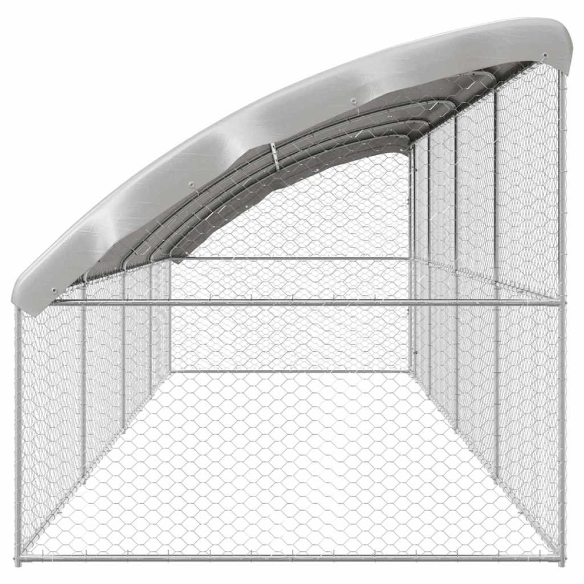 vidaXL Κλουβί Σκύλου 4 τμχ. Ασημί 8 x 2 x 2 m Γαλβανισμένος χάλυβας
