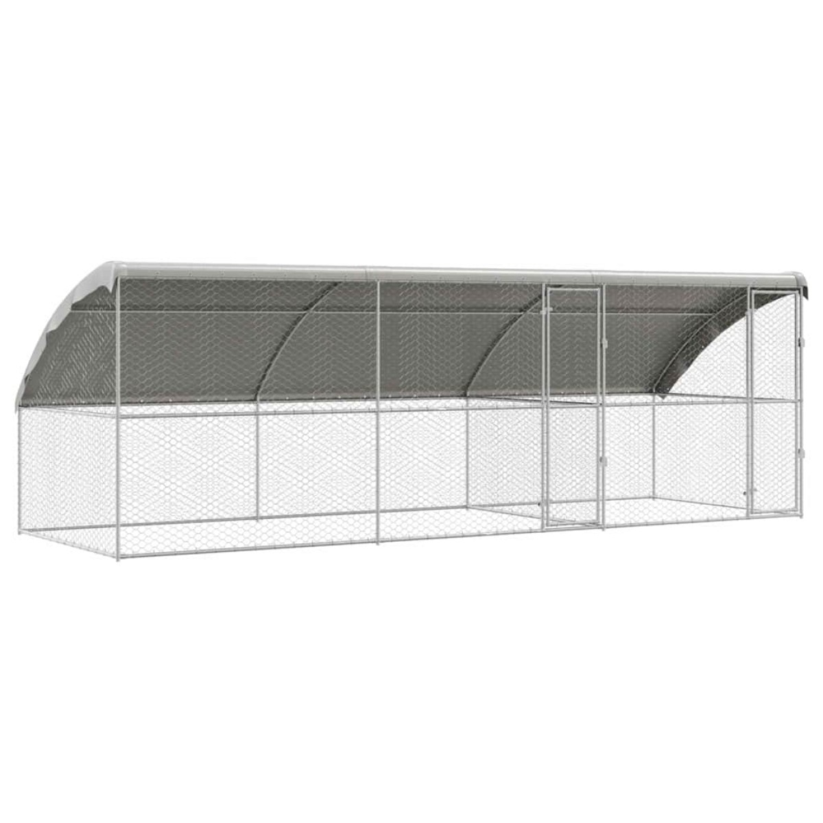 vidaXL Κλουβί Σκύλου 3 τμχ. Ασημί 6 x 2 x 2 m Γαλβανισμένος χάλυβας
