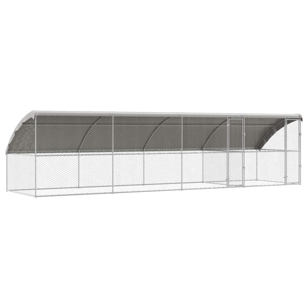 vidaXL Κλουβί Σκύλου 4 τμχ. Ασημί 8 x 2 x 2 m Γαλβανισμένος χάλυβας