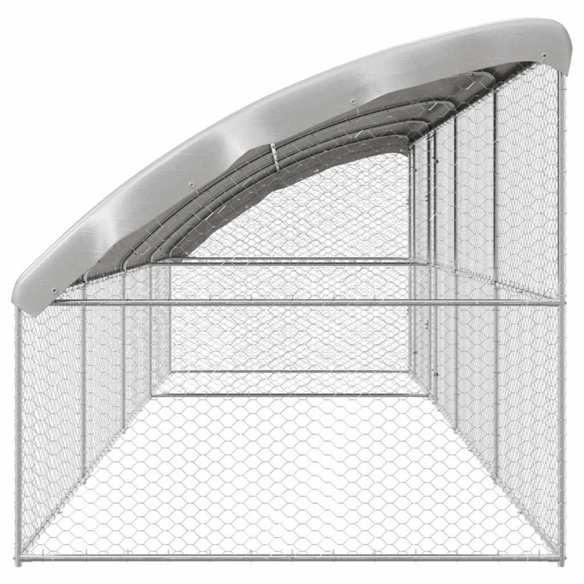 vidaXL Κλουβί Σκύλου 4 τμχ. Ασημί 8 x 2 x 2 m Γαλβανισμένος χάλυβας
