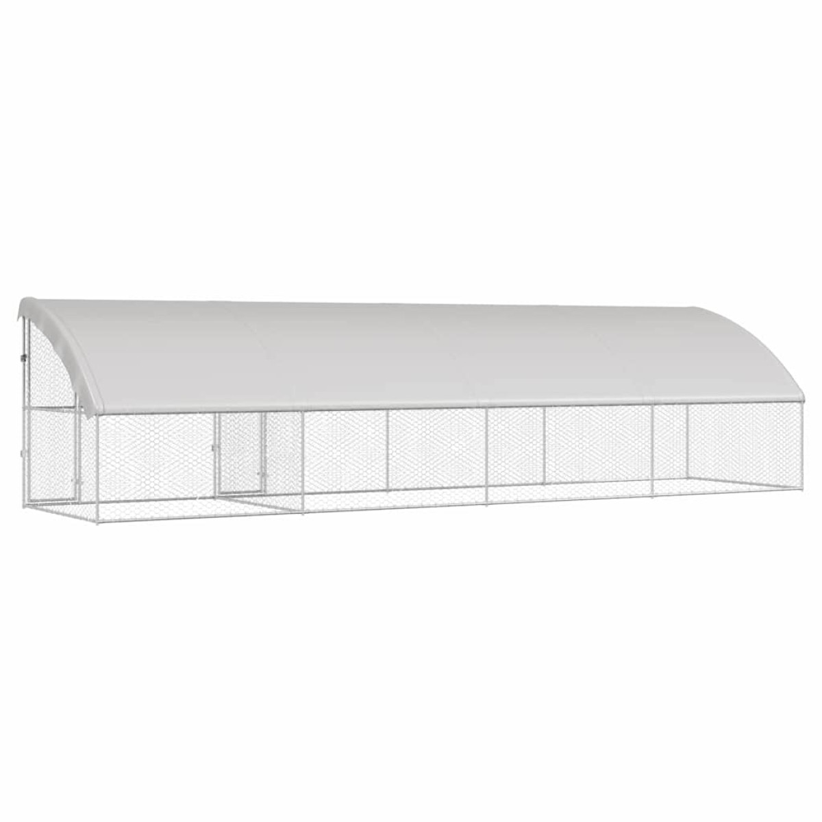 vidaXL Κλουβί Σκύλου 4 τμχ. Ασημί 8 x 2 x 2 m Γαλβανισμένος χάλυβας