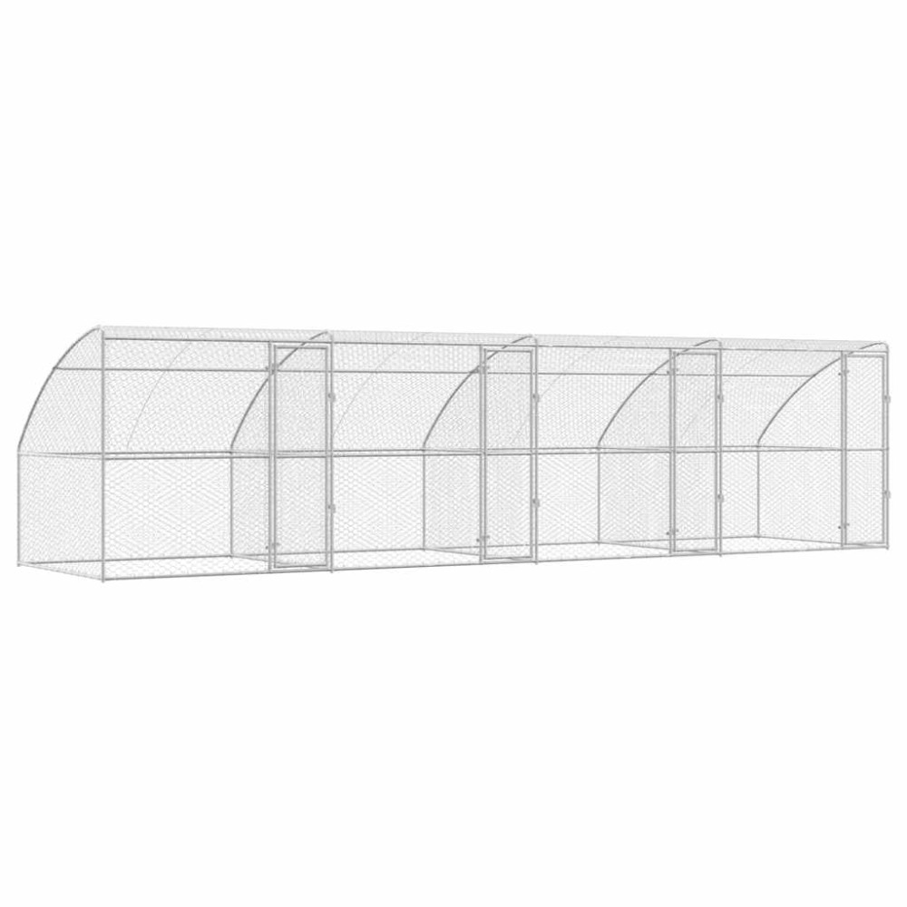 vidaXL Κλουβί Σκύλου 4 τμχ. Ασημί 8 x 2 x 2 m Γαλβανισμένος χάλυβας