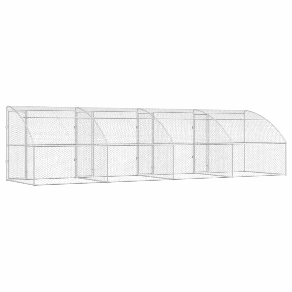 vidaXL Κλουβί Σκύλου 4 τμχ. Ασημί 8 x 2 x 2 m Γαλβανισμένος χάλυβας