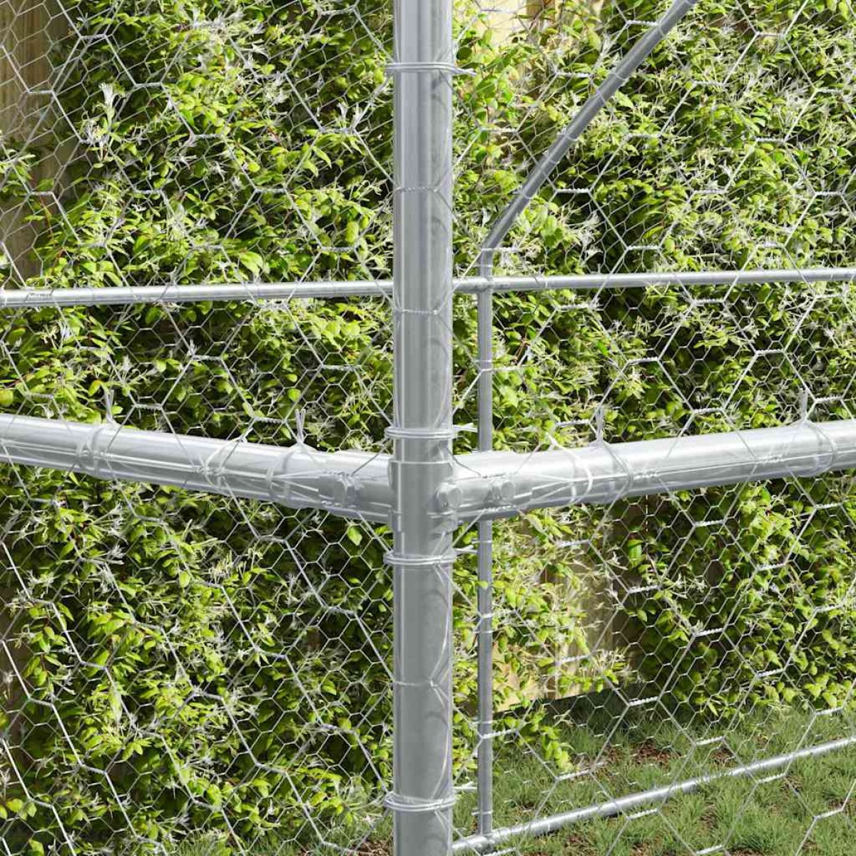 vidaXL Κλουβί Σκύλου 3 τμχ. Ασημί 6 x 2 x 2 m Γαλβανισμένος χάλυβας