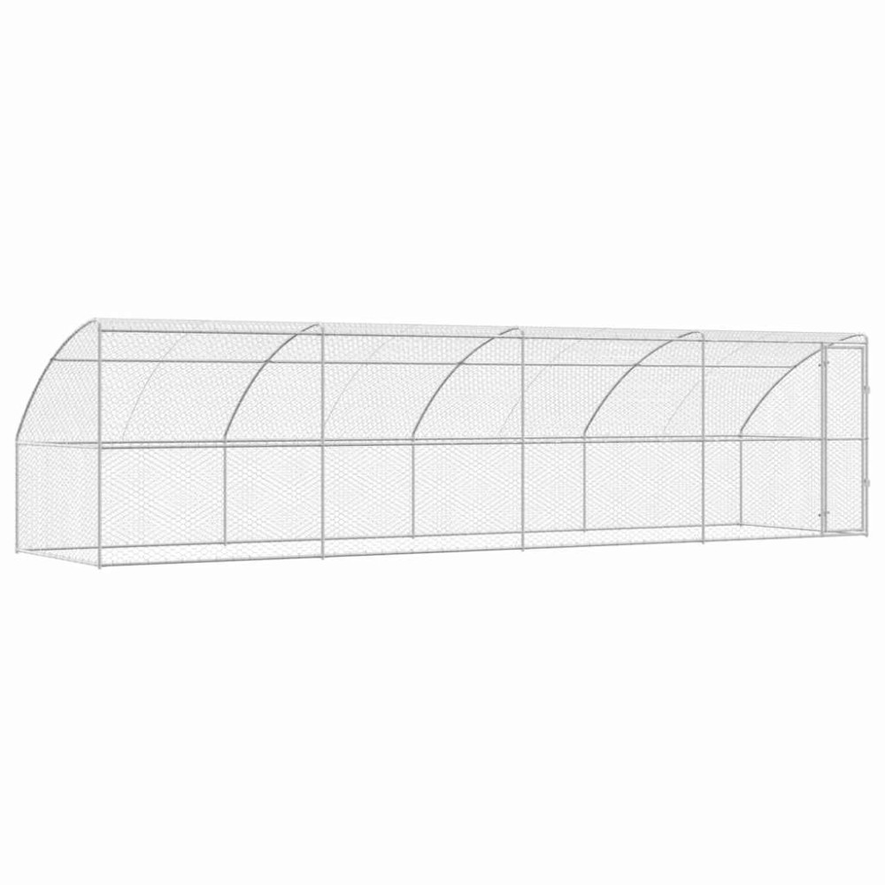 vidaXL Κλουβί Σκύλου 4 τμχ. Ασημί 8 x 2 x 2 m Γαλβανισμένος χάλυβας