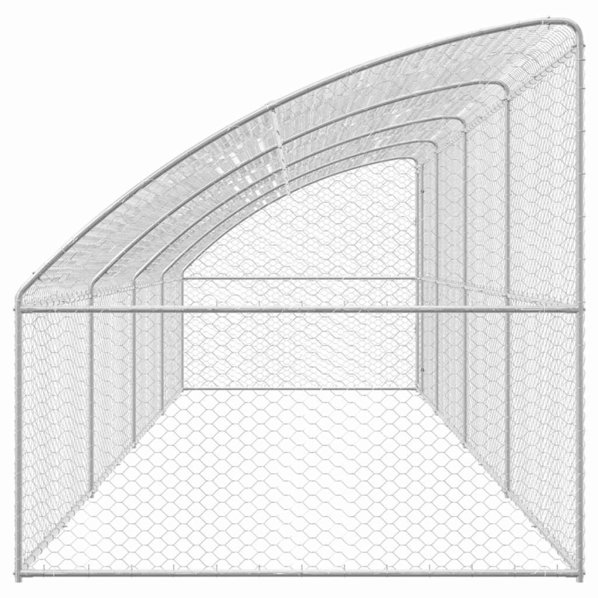 vidaXL Κλουβί Σκύλου 4 τμχ. Ασημί 8 x 2 x 2 m Γαλβανισμένος χάλυβας