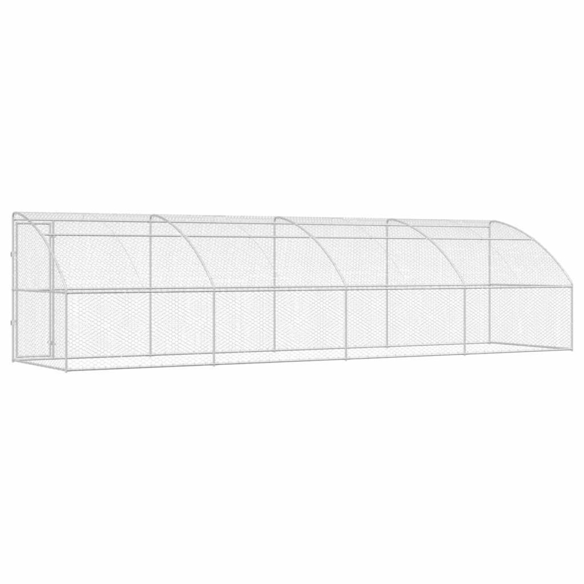 vidaXL Κλουβί Σκύλου 4 τμχ. Ασημί 8 x 2 x 2 m Γαλβανισμένος χάλυβας