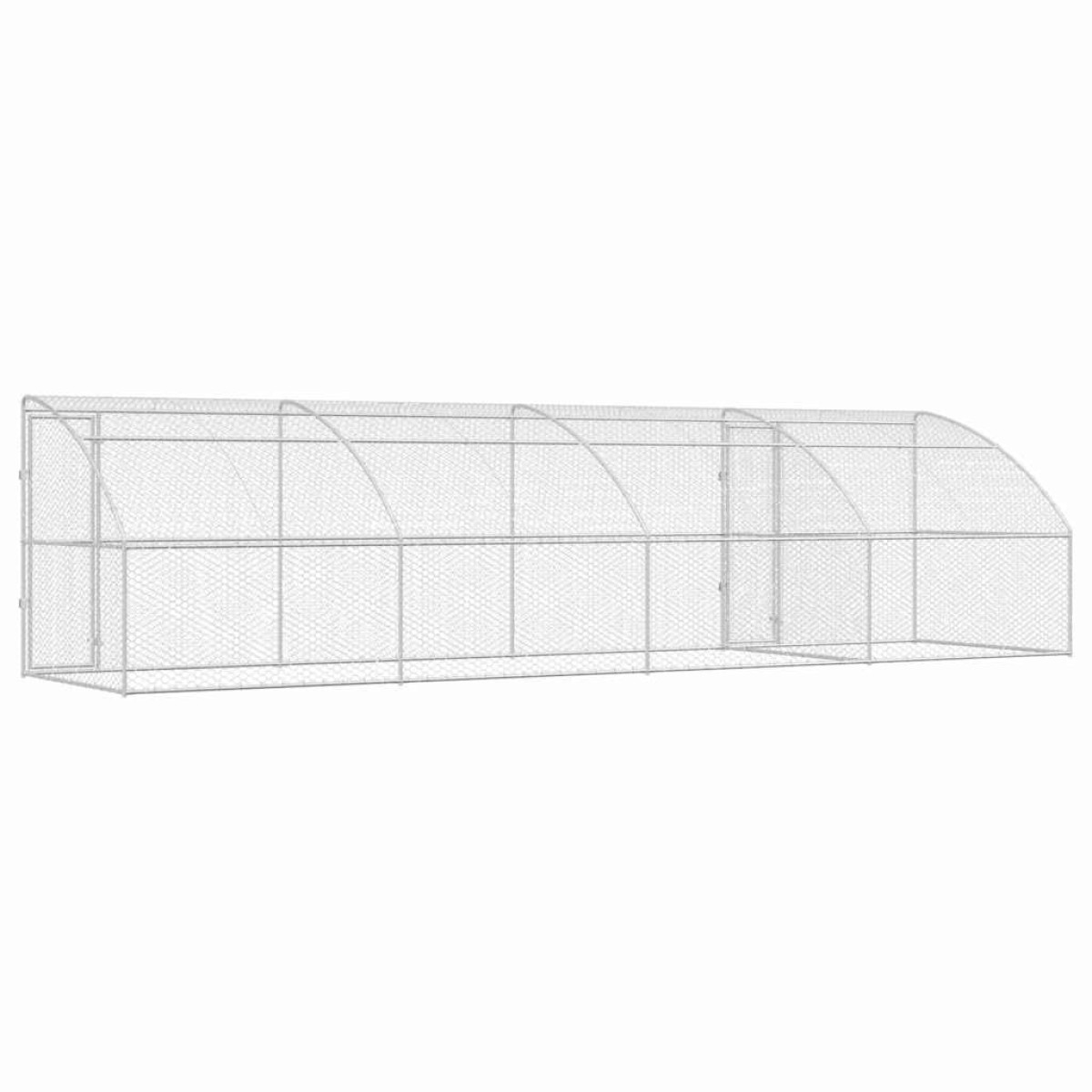 vidaXL Κλουβί Σκύλου 4 τμχ. Ασημί 8 x 2 x 2 m Γαλβανισμένος χάλυβας