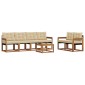 vidaXL Σειρά Καναπέ Εξωτερικού 7 τμχ. Φυσικό και Μπεζ