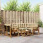 vidaXL Σειρά Καναπέ Εξωτερικού 7 τμχ. Φυσικό και Μπεζ