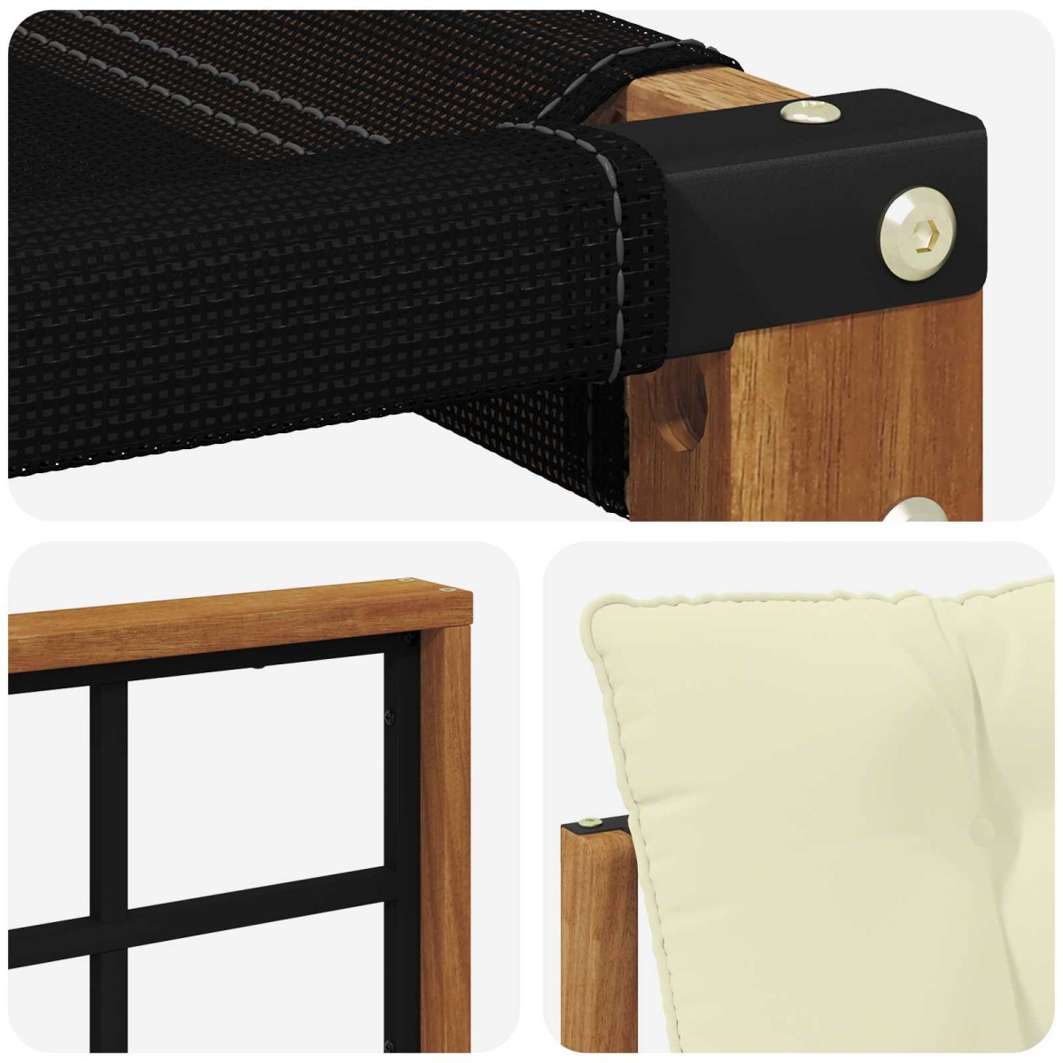 vidaXL Σειρά Καναπέ Εξωτερικού 5 τμχ. Φυσικό και Κρέμα
