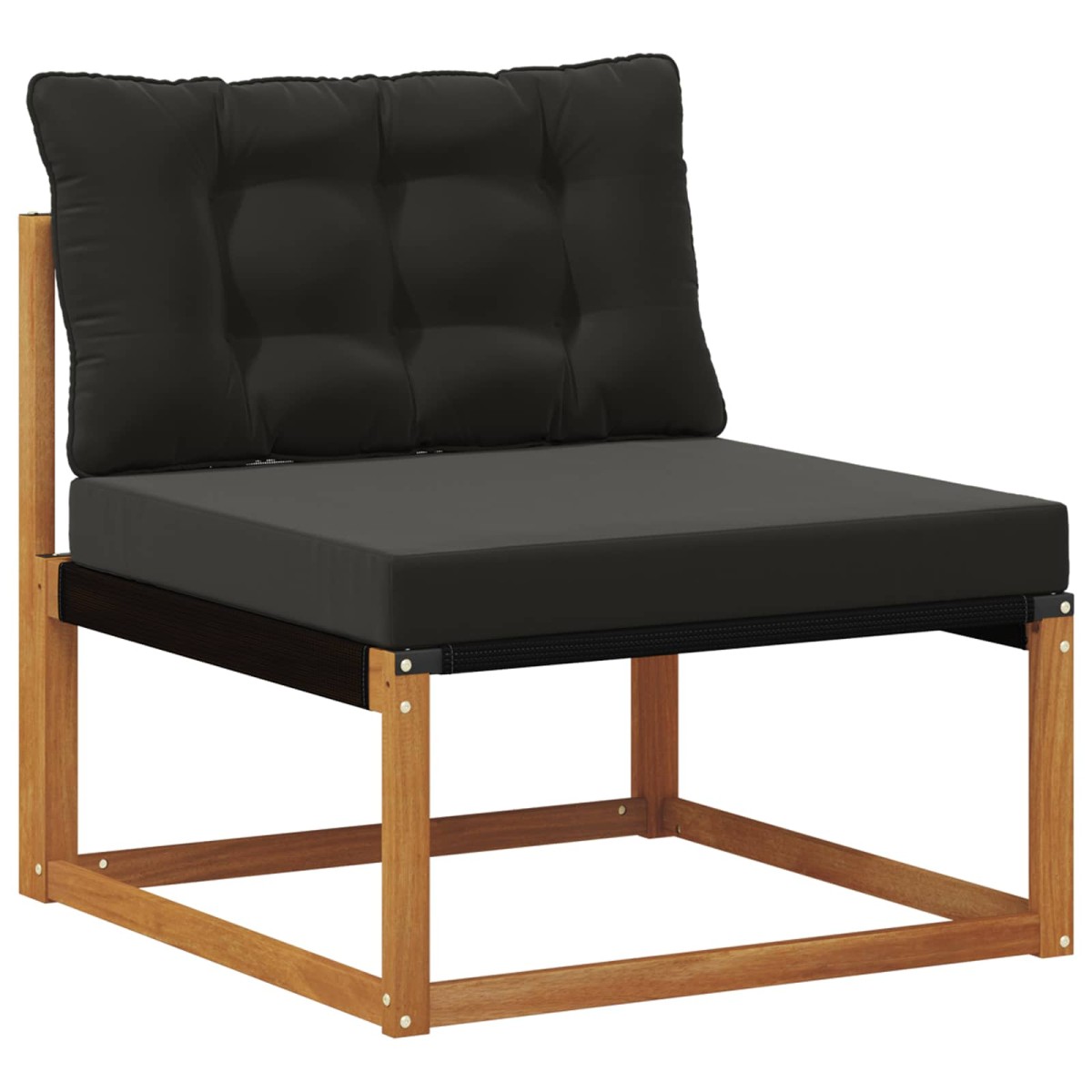 vidaXL Σειρά Καναπέ Εξωτερικού 6 τμχ. Φυσικό και Μαύρο