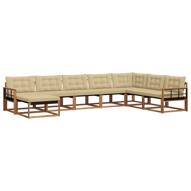 vidaXL Σειρά Καναπέ Εξωτερικού 8 τμχ. Φυσικό και Μπεζ