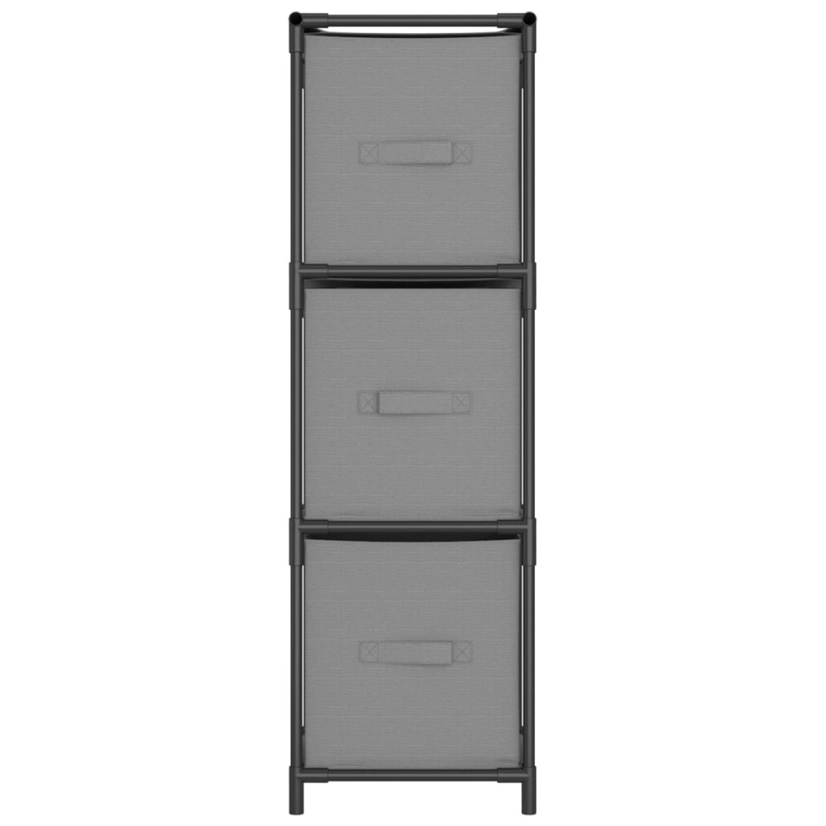 vidaXL Ντουλάπι με 3 Υφασμάτινα Συρτάρια Γκρι 34x34x101 εκ. από Ατσάλι