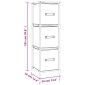 vidaXL Ντουλάπι με 3 Υφασμάτινα Συρτάρια Γκρι 34x34x101 εκ. από Ατσάλι