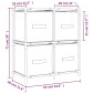 vidaXL Ντουλάπι με 4 Υφασμάτινα Καλάθια Γκρι 63x30x71 εκ. από Ατσάλι