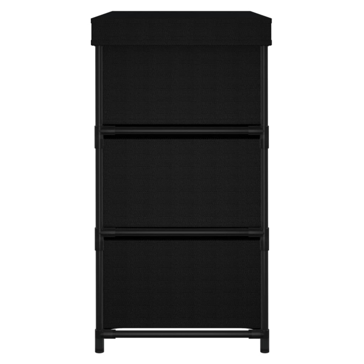337257 vidaXL Ντουλάπι με 6 Συρτάρια Μαύρο 55x29x55 εκ. Ατσάλι