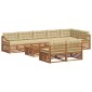 vidaXL Σειρά Καναπέ Εξωτερικού 9 τμχ. Φυσικό και Μπεζ