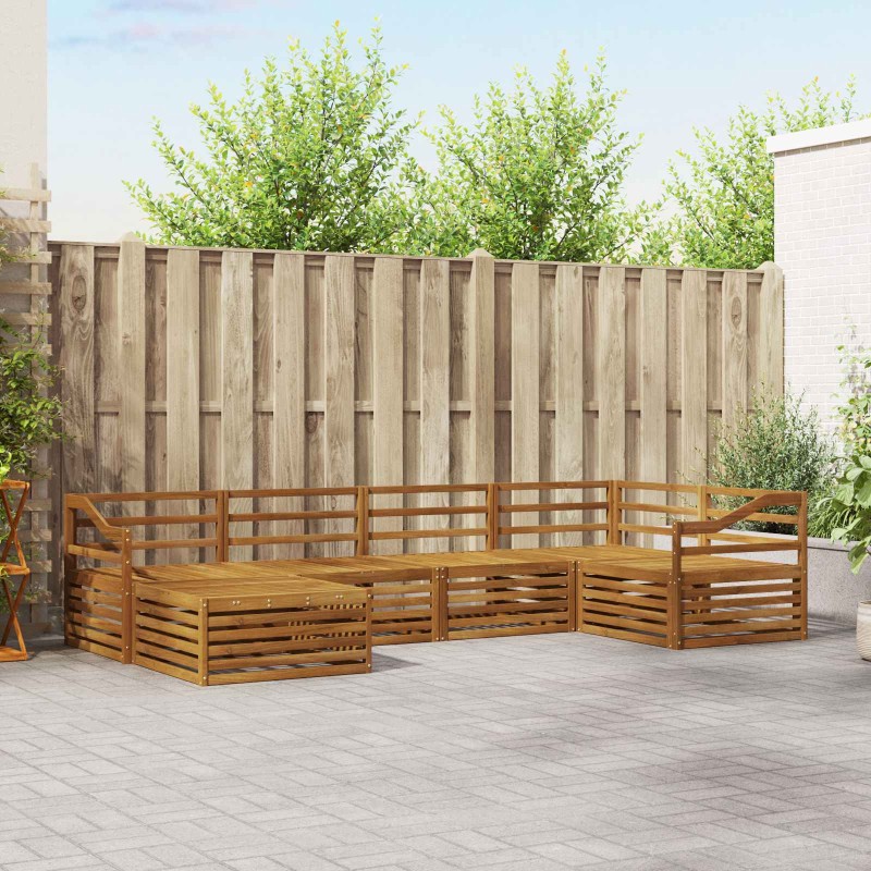 vidaXL Σειρά Καναπέ Εξωτερικού 6 τμχ. Φυσικό