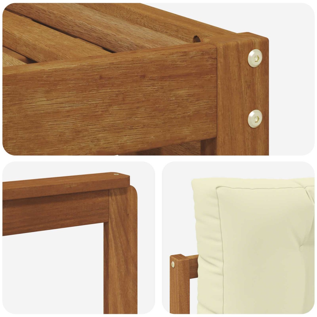 vidaXL Σειρά Καναπέ Εξωτερικού 6 τμχ. Φυσικό και Κρέμα