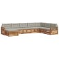 vidaXL Σειρά Καναπέ Εξωτερικού 8 τμχ. Φυσικό και Ανοιχτό Γκρι