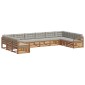 vidaXL Σετ Καναπέ 10 τμχ. Φυσικό και Ανοιχτό Γκρι Στερεό Ξύλο Ακακίας