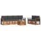 vidaXL Σειρά Καναπέ Εξωτερικού 7 τμχ. Φυσικό και Ανθρακί