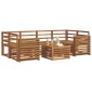 vidaXL Σειρά Καναπέ Εξωτερικού 7 τμχ. Φυσικό Στερεό Ξύλο Ακακίας