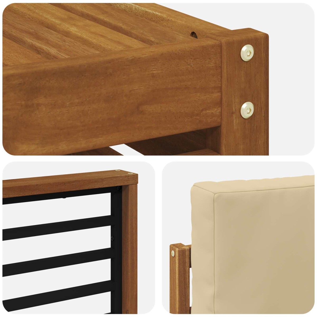 vidaXL Σειρά Καναπέ Εξωτερικού 9 τμχ. Φυσικό και Μπεζ