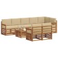vidaXL Σειρά Καναπέ Εξωτερικού 9 τμχ. Φυσικό και Μπεζ Πολυεστέρας