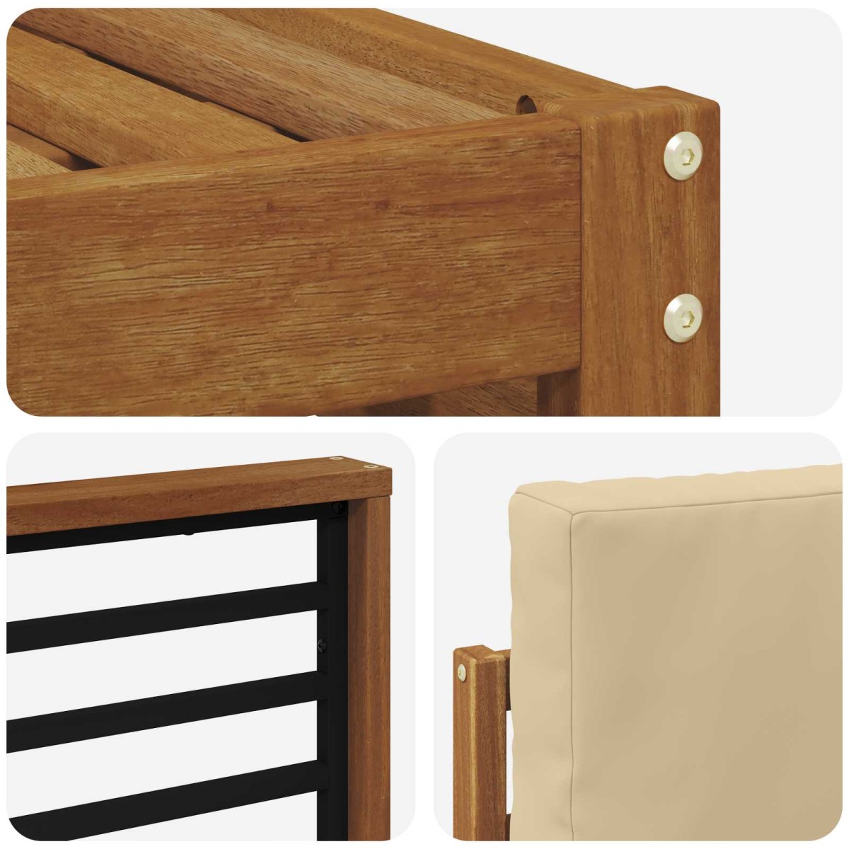 vidaXL Σειρά Καναπέ Εξωτερικού 9 τμχ. Φυσικό και Μπεζ Πολυεστέρας