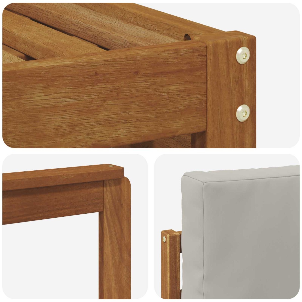vidaXL Σειρά Καναπέ Εξωτερικού 6 τμχ. Φυσικό και Ανοιχτό Γκρι