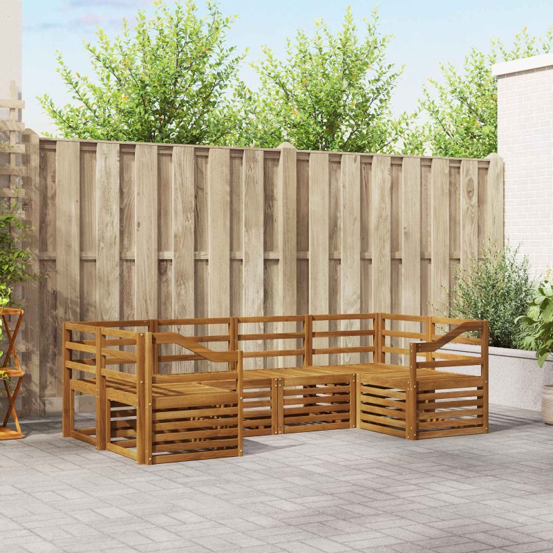 vidaXL Σειρά Καναπέ Εξωτερικού 6 τμχ. Φυσικό
