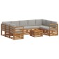 vidaXL Σειρά Καναπέ Εξωτερικού 10 τμχ. Φυσικό και Ανοιχτό Γκρι