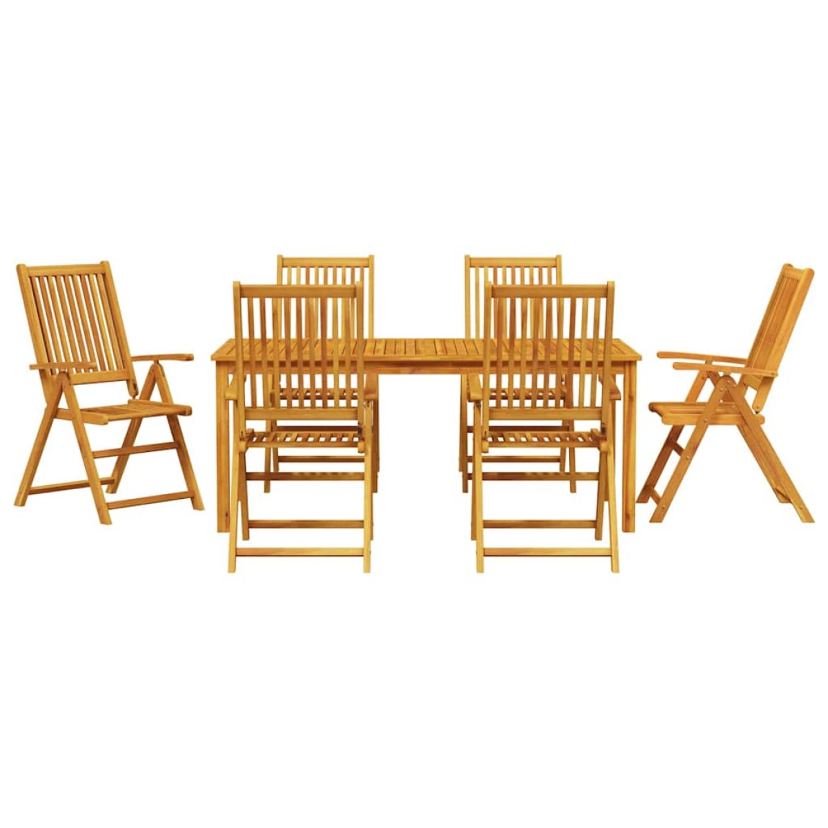 vidaXL Σέτ φαγητού για κήπο 7 τμχ. Καφέ Στερεό Ξύλο Ακακίας